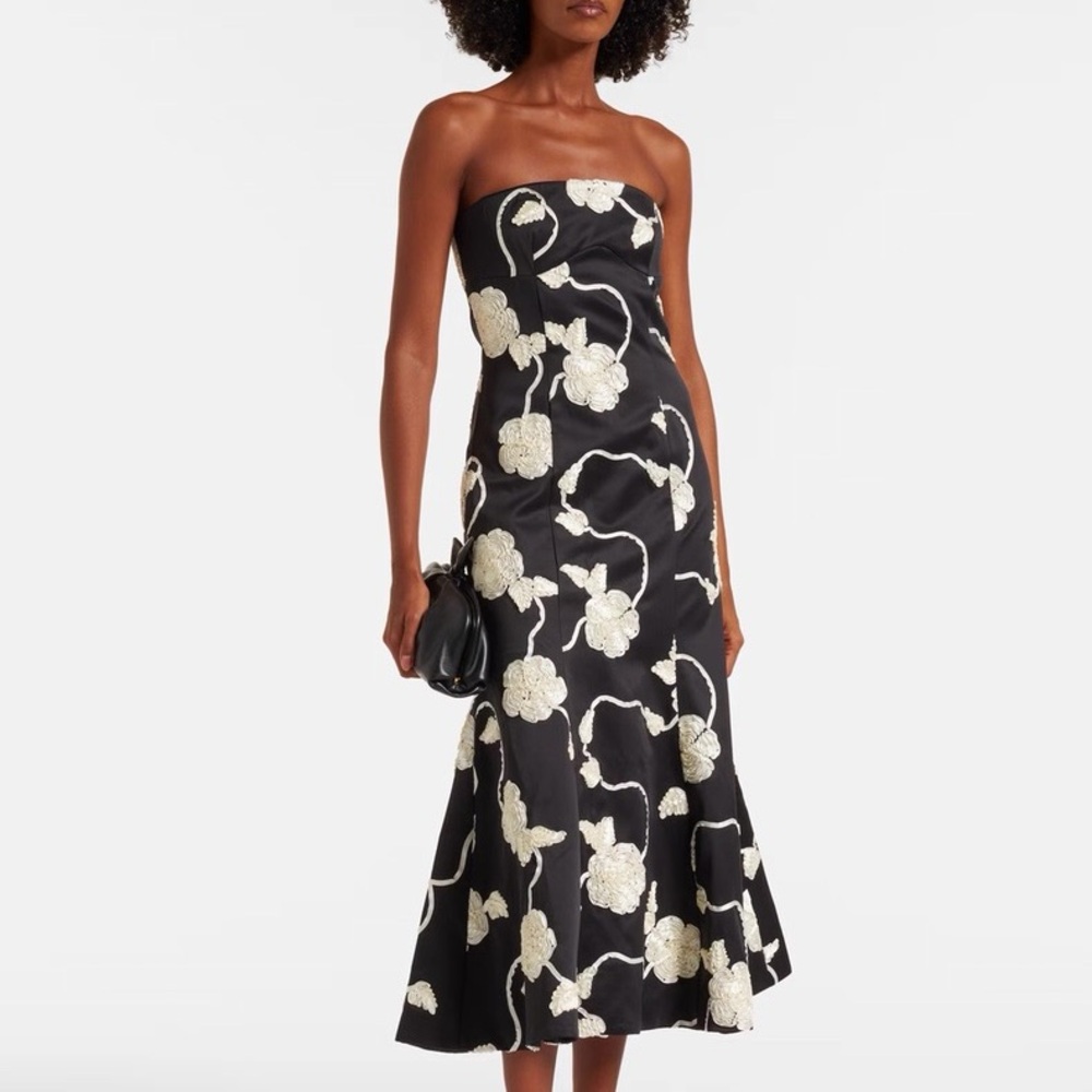 ROTATE Ana embroidered midi dress